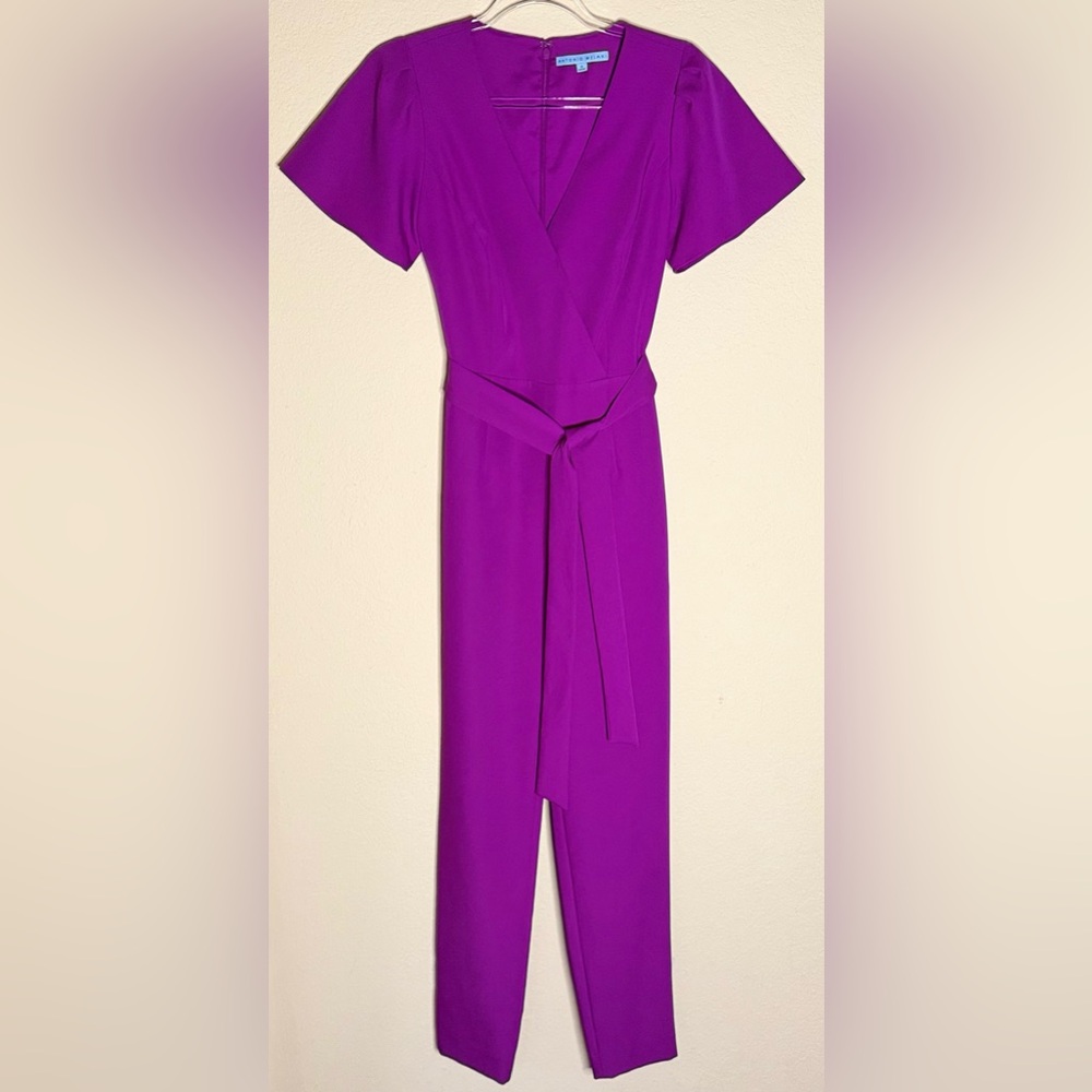 ANTONIO MELANI Easton Surplice Tie Waist Jumpsuit in Violet - Size 2 - Picture 2 of 5